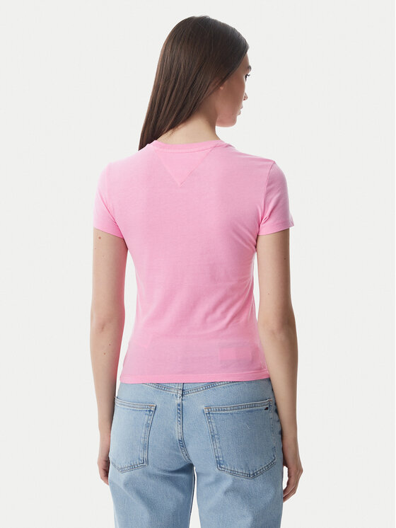 Tommy Jeans Tommy Jeans T-särk Ess Logo DW0DW23479 Heleроosa Slim Fit