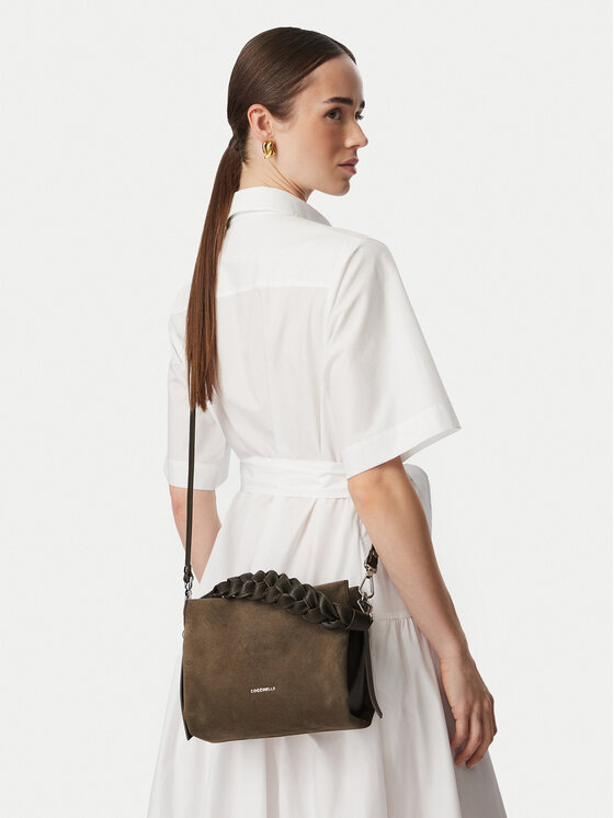 Coccinelle Ročna torba P6P Boheme Suede Bimaterial E1 P6P 58 01 01 Khaki