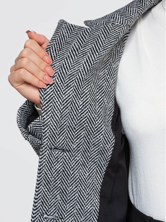 Ombre Ombre Płaszcz przejściowy OW-CT-E0018 Szary Regular Fit