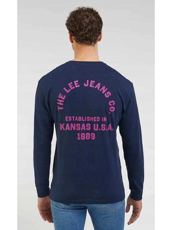 Lee Lee T-Shirt RELAXED LS TEE Niebieski Regular Fit