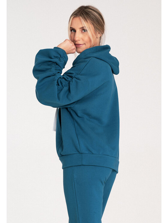 FIGL FIGL Mikina M1055 Modrá Loose Fit