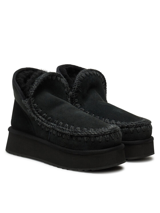 Mou Mou Μπότες Χιονιού Mini Eskimo Platform Boot FW681000A Μαύρο