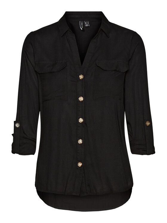 Vero Moda Vero Moda Camicia Bumpy 10275283 Nero Regular Fit