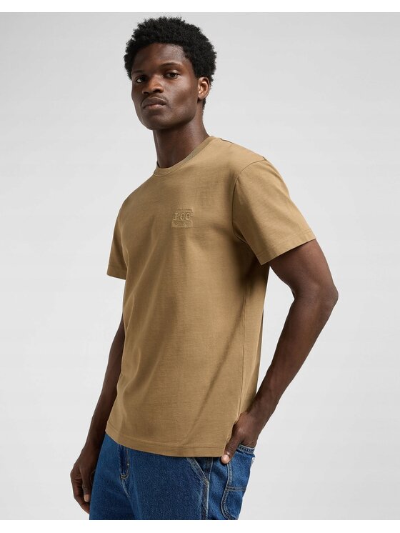 Lee Lee T-Shirt WW Essential Tee Brązowy Relaxed Fit