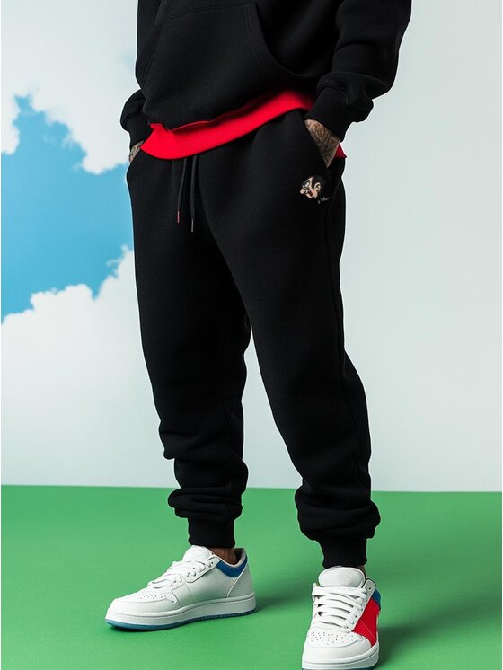 Smerfy Smerfy Spodnie dresowe Spodnie Dresowe Męskie Czarne Smerfy Gargamel XL Czarny Regular Fit