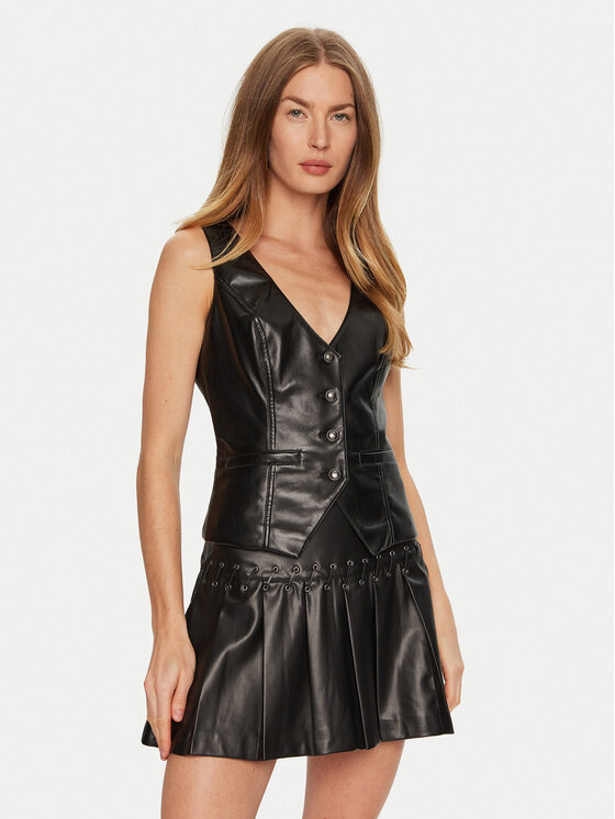 Guess Guess Vestă New Fatima W4BH88 WF8P0 Negru Slim Fit