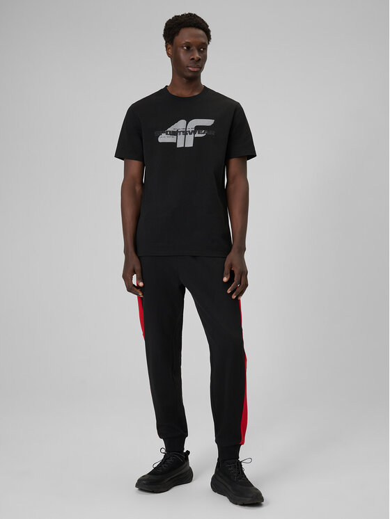 4F 4F T-Shirt SPORTS CLUB Czarny Regular Fit