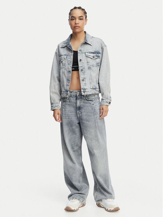 Guess Jeans Guess Jeans Džinsa jaka W6GN56 D5M57 Zils Oversize