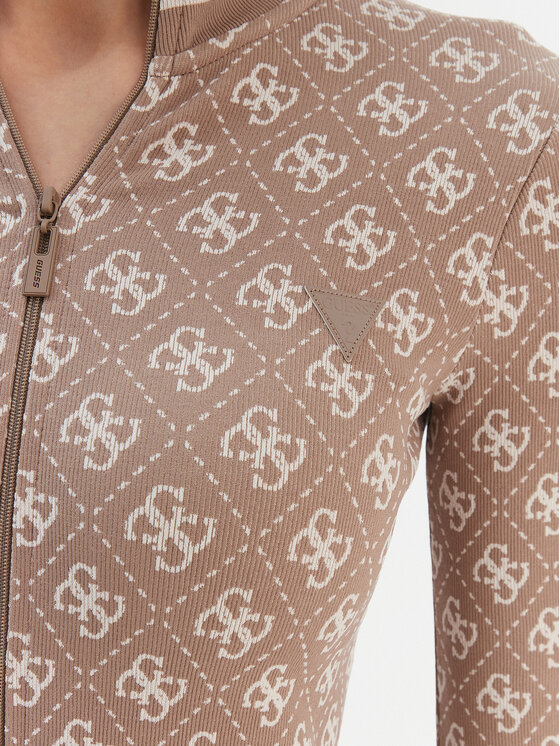 Guess Guess Mikina V5BP08 K2000 Světle hnědá Slim Fit