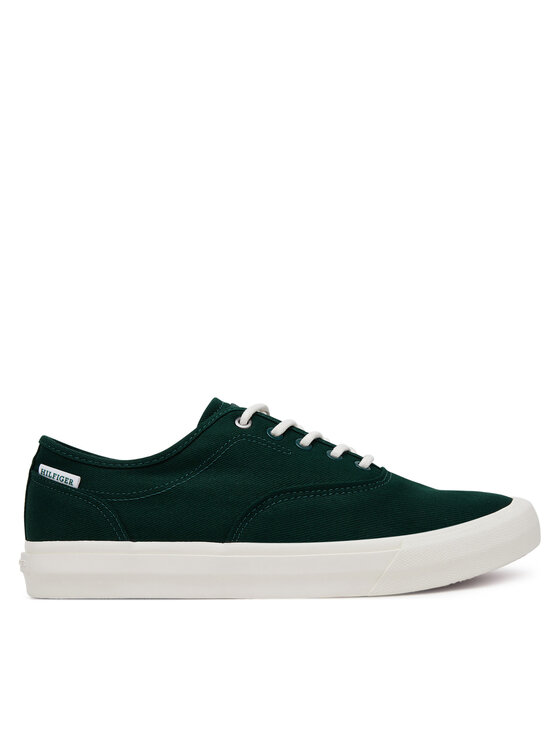 Tommy Hilfiger Tommy Hilfiger Teniszcipő Th Hi Vulc Low Oxford Twill FM0FM05400 Zöld
