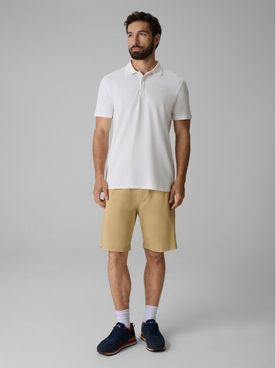 4F 4F Polo 4FRSS26TPTSM0899-11M Biały Regular Fit