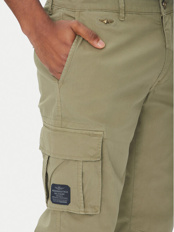 Aeronautica Militare Aeronautica Militare Medžiaginės kelnės 251PA1329CT2443 Chaki Regular Fit