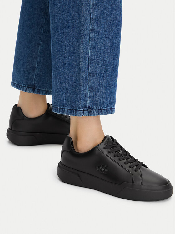 Calvin Klein Superge Chunky Cupsole Laceup Lth Wn YW0YW01947 Črna