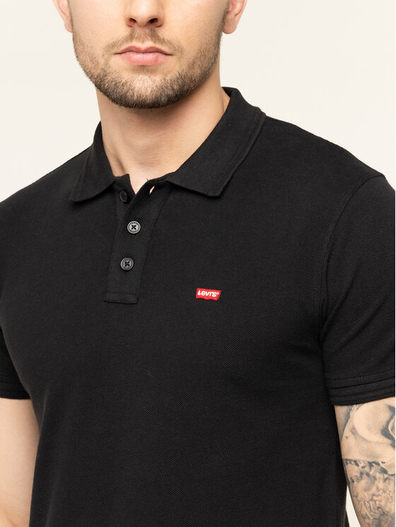 Levi's® Levi's® Тениска с яка и копчета Housemark 22401-0080 Черен Regular Fit