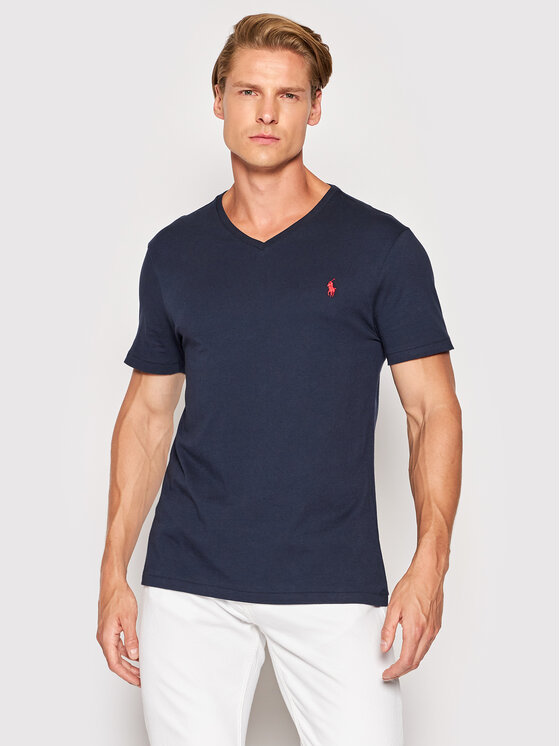 Polo Ralph Lauren Polo Ralph Lauren Тишърт 710671453091 Тъмносин Custom Slim Fit