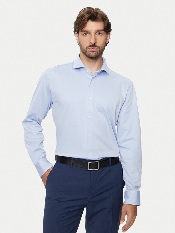 Boss Cămașă 50473312 Albastru celest Slim Fit