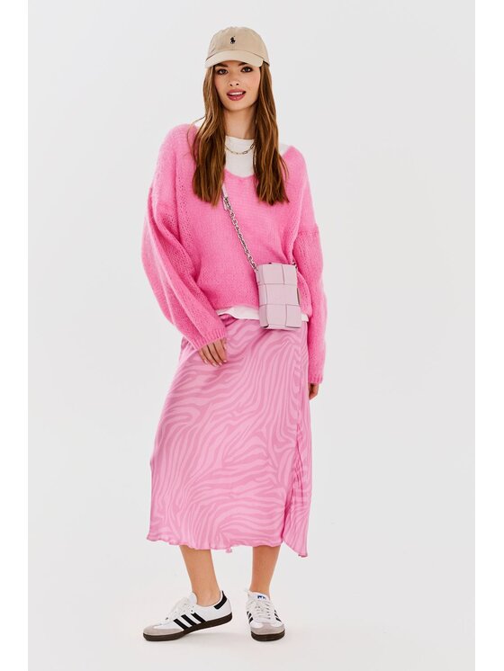 NAOKO NAOKO Sweter Bubblegum Różowy Oversize