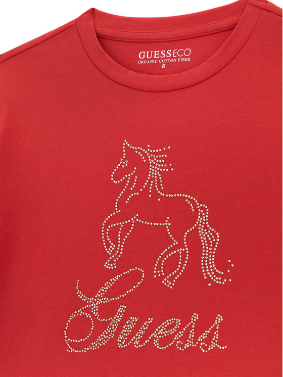 Guess Guess T-Shirt J6RI38 K6YW4 Czerwony Regular Fit