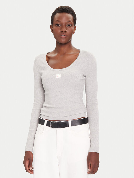 Calvin Klein Jeans Calvin Klein Jeans Блуза LV047D218G Сив Slim Fit