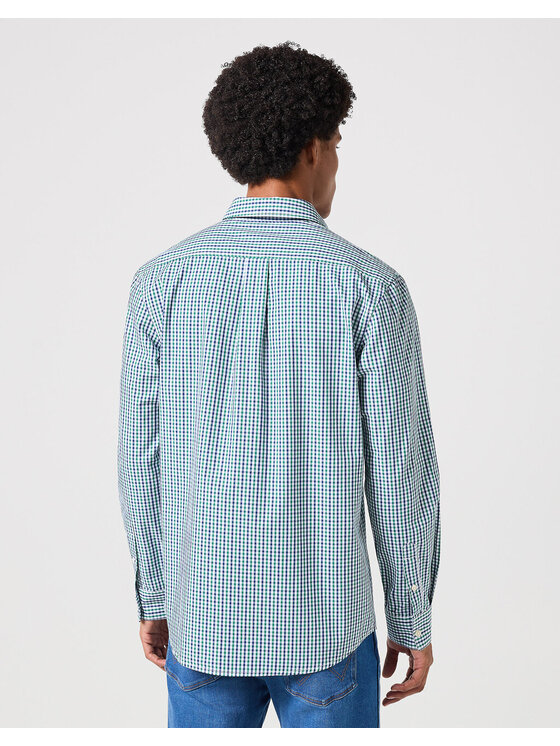Wrangler Wrangler Koszula LS 1 PKT SHIRT Niebieski Regular Fit