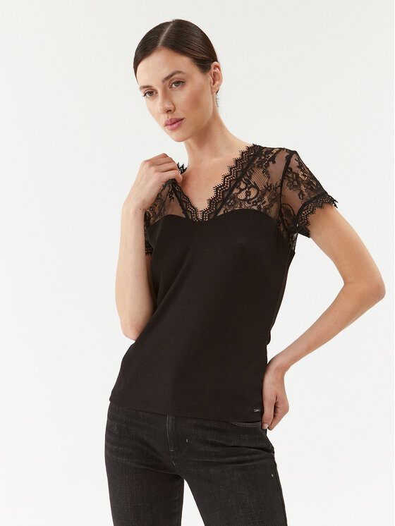 Morgan Morgan Bluză 232-DLAMI Negru Slim Fit