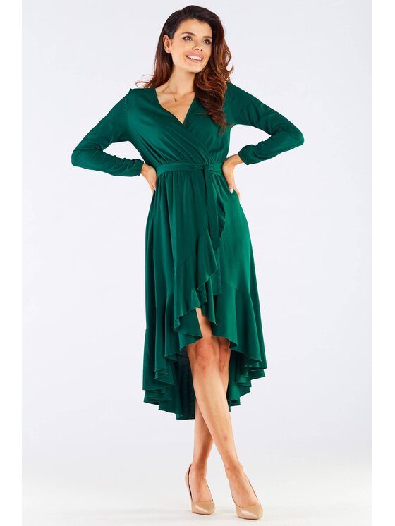 Awama Vestito estivo A456 Verde Basic Fit