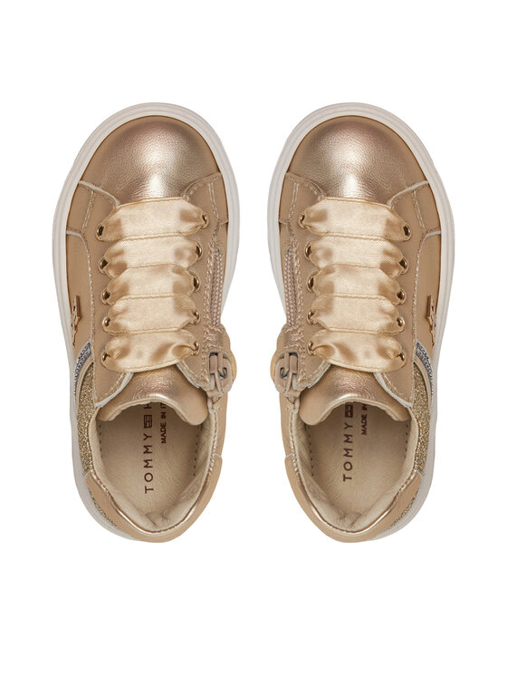 Tommy Hilfiger Tommy Hilfiger Sneakersy Sneaker Bassa Allacciata T1A9-33932-0829 S Złoty