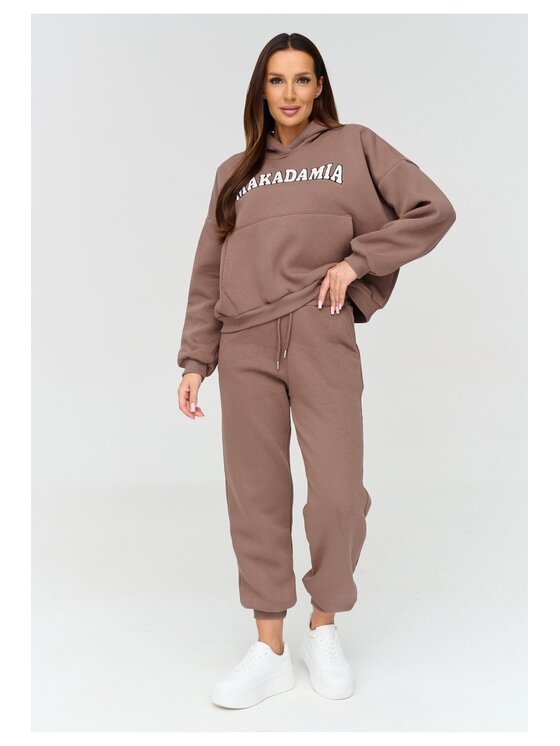 Makadamia Makadamia Dres A16 Brązowy Loose Fit