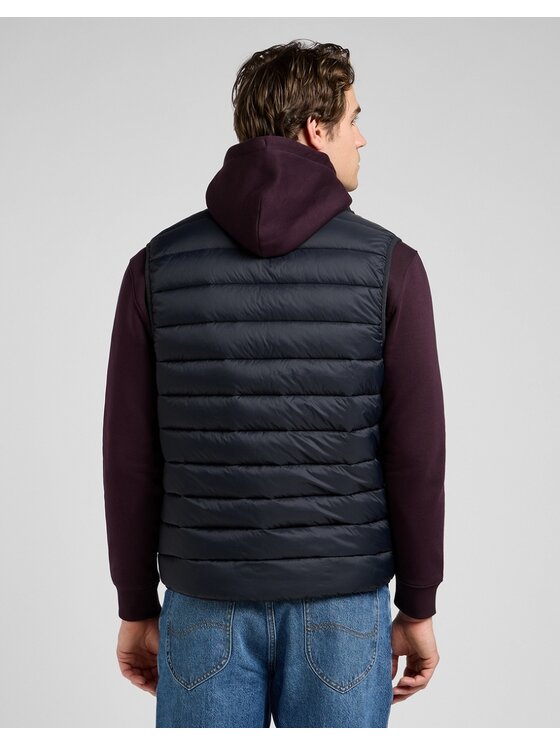 Lee Lee Gilet STAND COLLAR PUFFER Nero Regular Fit