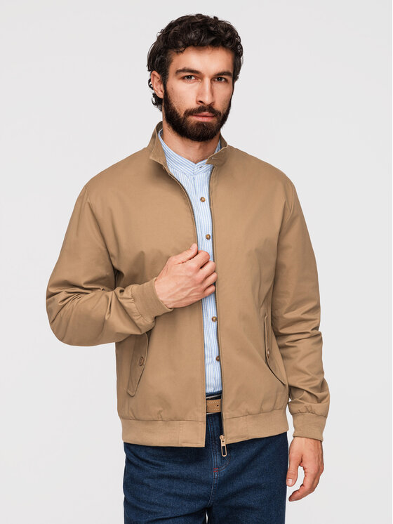 Ombre Ombre Kurtka przejściowa OM-JANP-0326 Brązowy Regular Fit