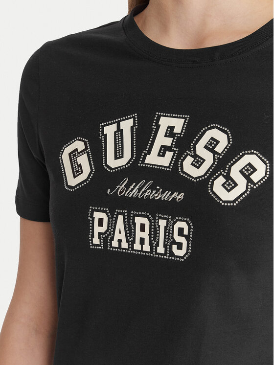 Guess Guess T-Shirt V6RI15 J1314 Czarny Regular Fit