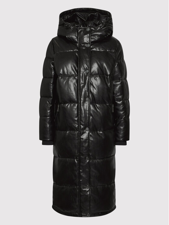 DKNY Kurtka z imitacji sk ry DL1MPH53 Czarny Regular Fit Modivo.pl