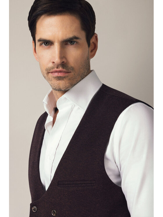 Lancerto Lancerto Kamizelka Altomonte KA131225000009 Bordowy Slim Fit