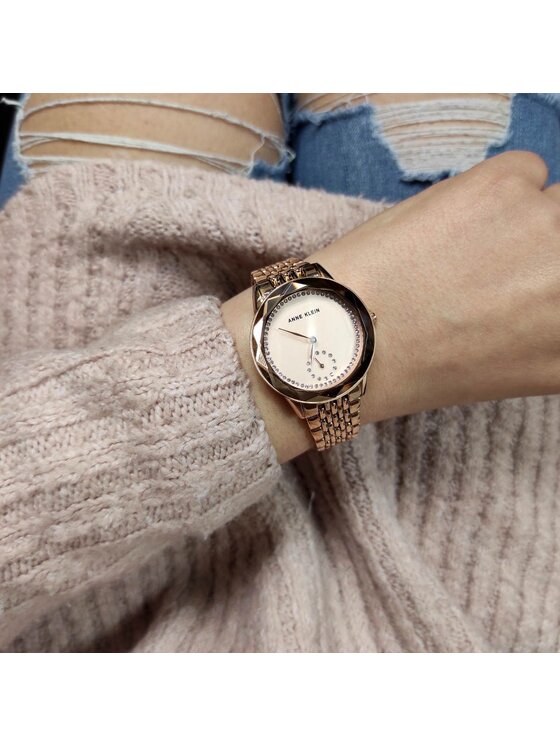 Anne Klein Anne Klein Zegarek AK/3506RGRG Różowe złoto