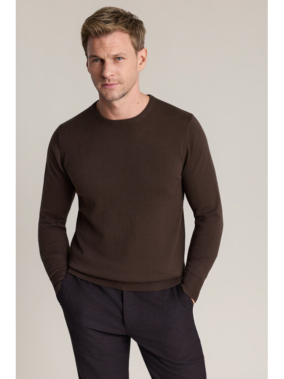 Lancerto Lancerto Sweter Christopher SW073226000038 Brązowy Regular Fit