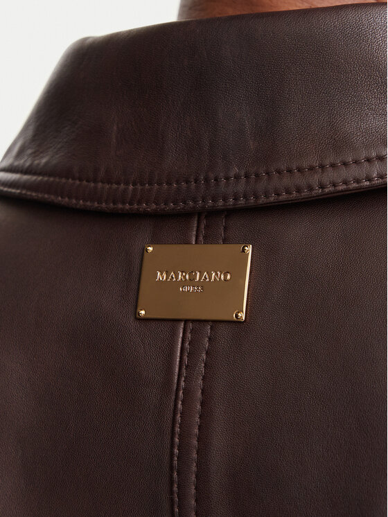Marciano Guess Marciano Guess Bőrkabát G6YL02 L0109 Sötétbarna Regular Fit