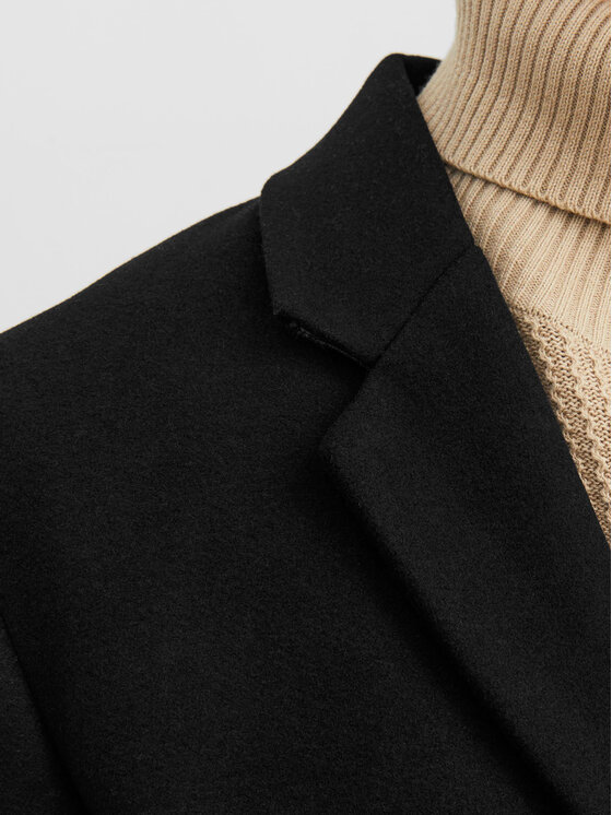 Jack&Jones Jack&Jones Płaszcz wełniany 12239008 Czarny Regular Fit