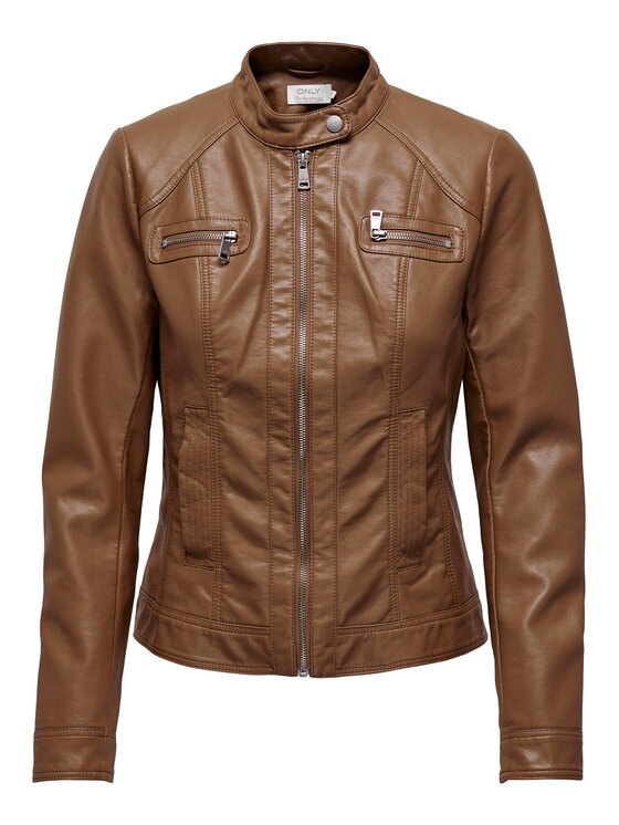 ONLY ONLY Kurtka z imitacji skóry Bandit 15081400 Brązowy Regular Fit