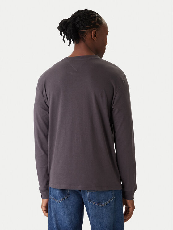 Tommy Jeans Tommy Jeans S dlhými rukávmi Chest Linear DM0DM21594 Tmavosivá Regular Fit