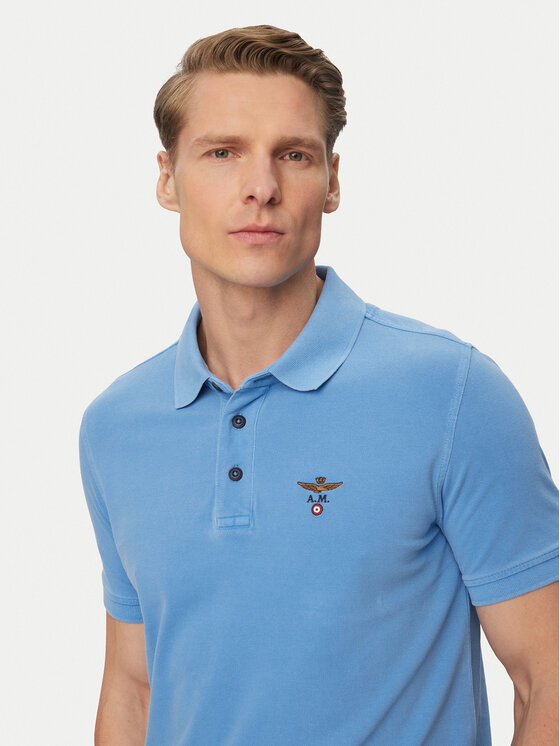 Aeronautica Militare Aeronautica Militare Tricou polo 261PO1925UP00406 Albastru celest Regular Fit