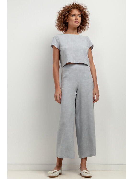 Tessita Tessita Spodnie materiałowe SPODNIE_T406_2_XXL Szary Classic Fit