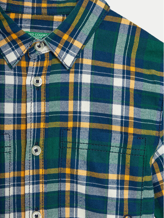United Colors Of Benetton United Colors Of Benetton Camicia 5LQHGQ024 Verde Relaxed Fit