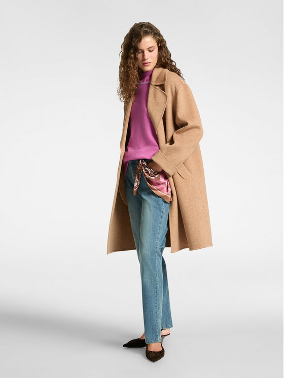 Elena Mirò Elena Mirò Cappotto invernale 8147P000057N012 Crema Regular Fit