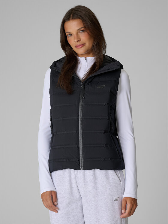 4F 4F Kamizelka CITY JACKETS Czarny Regular Fit