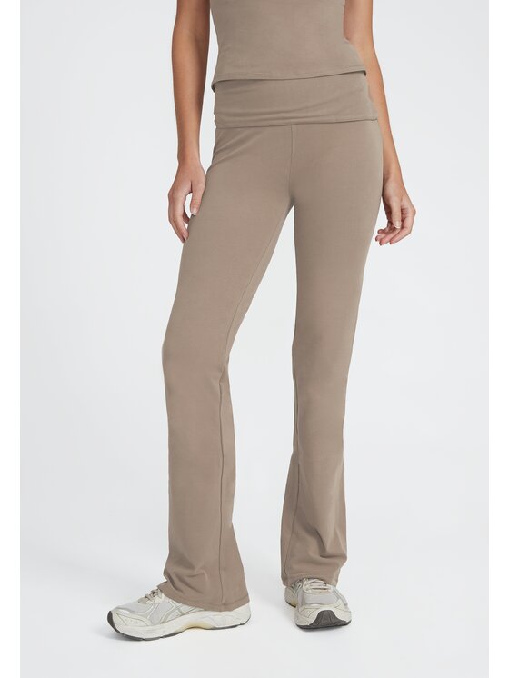 Style Republic Style Republic Legginsy Foldover Pants Brązowy jasny Athletic Fit