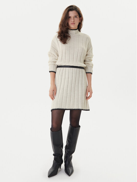 ONLY ONLY Φόρεμα υφασμάτινο Chick Stitch 15366020 Μπεζ Loose Fit