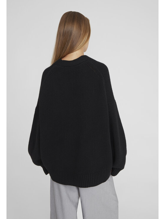 Style Republic Style Republic Kardigan Mieszanka wełny i kaszmiru Czarny Oversize