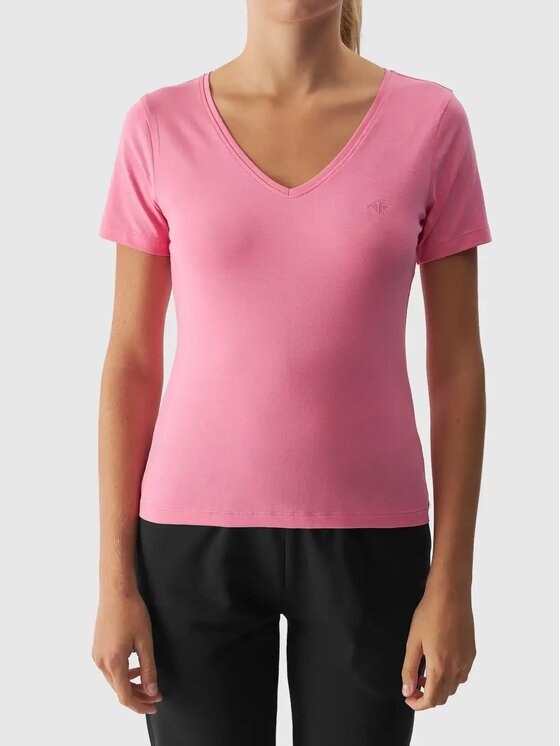 4F 4F T-shirt 4FWAW24TTSHF164-54S Rosa Slim Fit