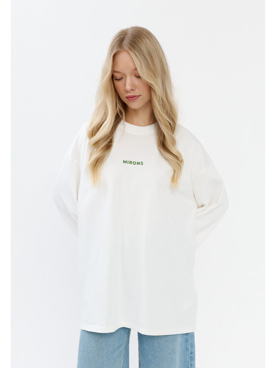 Mirons Mirons Longsleeve Print Biały Oversize
