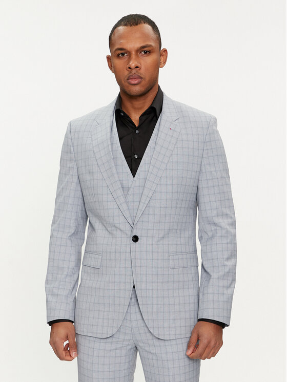 HUGO Hugo Uzvalks Arti/Hesten 50513538 Pelēks Extra Slim Fit